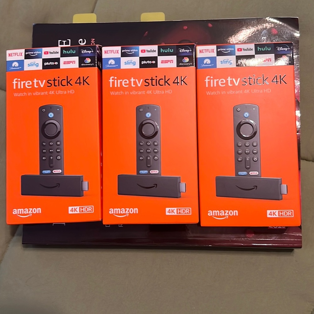 New never opened 3 Fire tv stick 4K